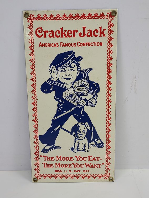 Cracker Jack Enamel Porcelain Sign