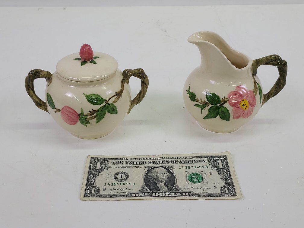 Vintage Franciscan Desert Rose Creamer & Sugar Bowl Set