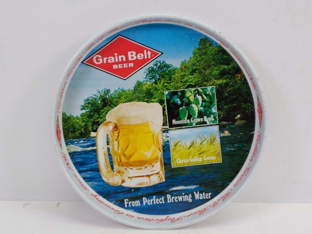 Vintage Grain Belt Steel Serving Tray