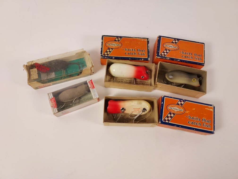 Collection of 5 Vintage Shakespeare and Heddon Fishing Lures