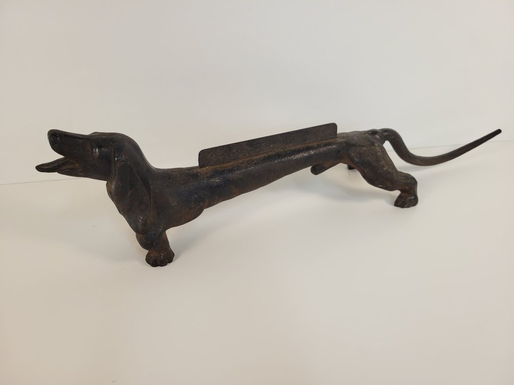 Vintage Dachshund Cast Iron "Long Tail" Dog Boot Scraper