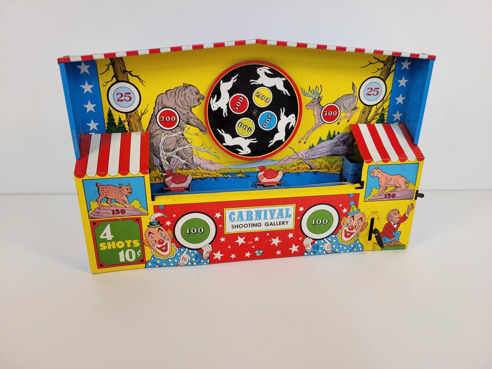Tin Lithograph Ohio Art Wind-Up Shooting Gallery