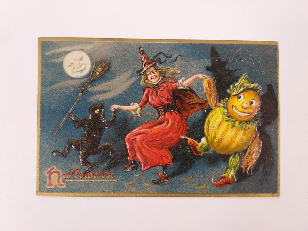 Antique Halloween Postcard - Postmarked 1909