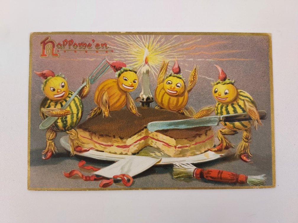 Antique Halloween Postcard - Postmarked 1909