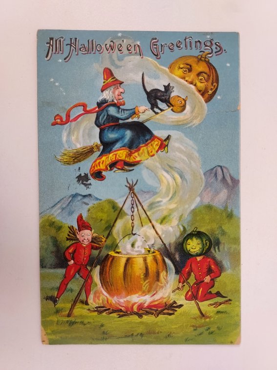 Antique Halloween Postcard - Postmarked 1909
