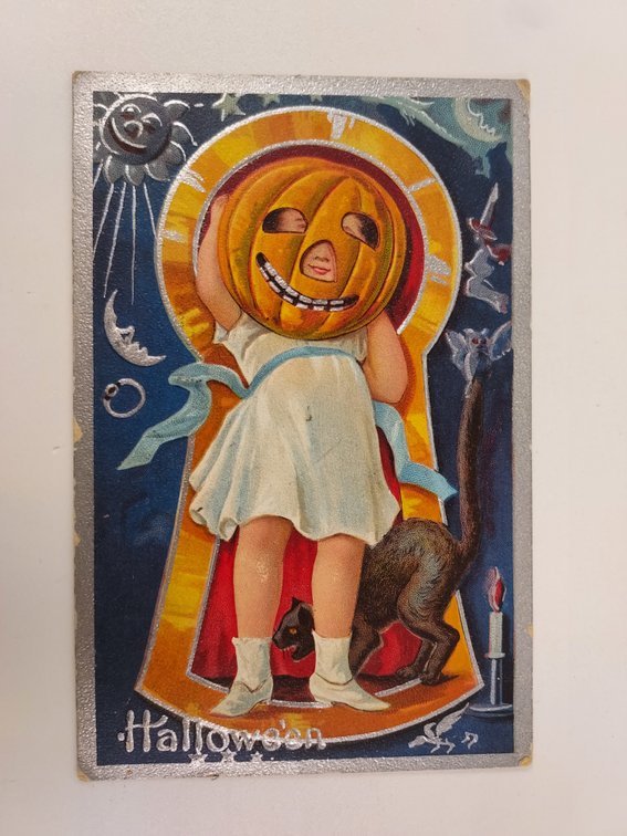 Antique Halloween Postcard - Postmarked 1909