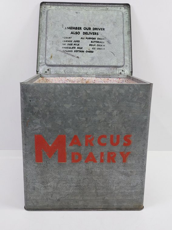 Vintage Marcus Dairy Galvanized Steel Cooler