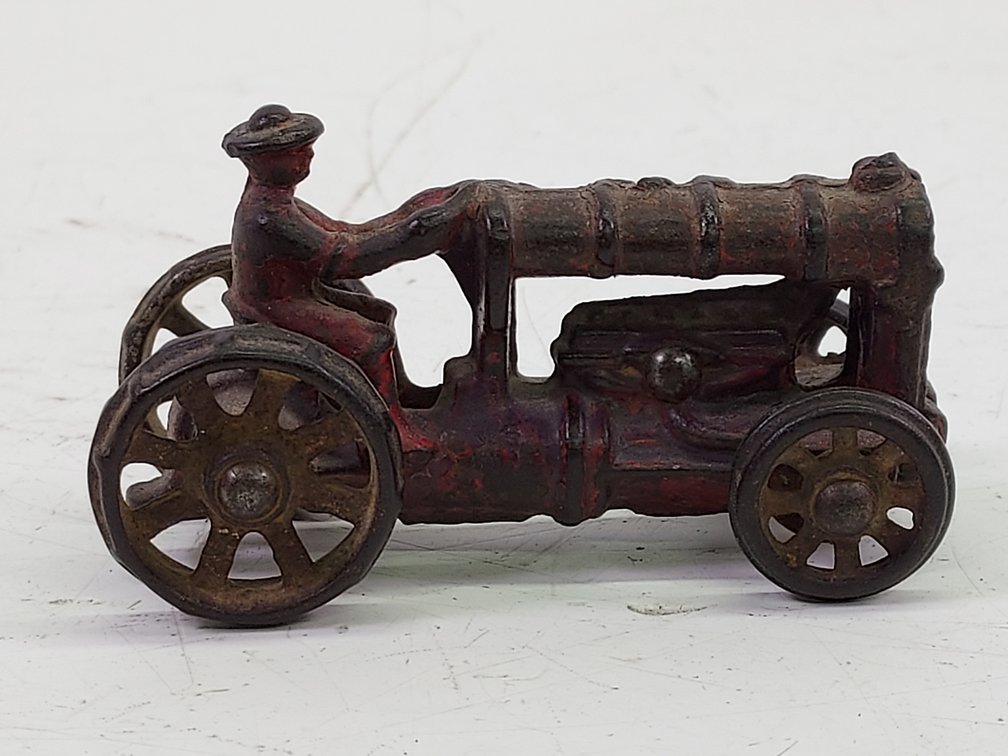 Vintage Cast Iron Red Toy Tractor