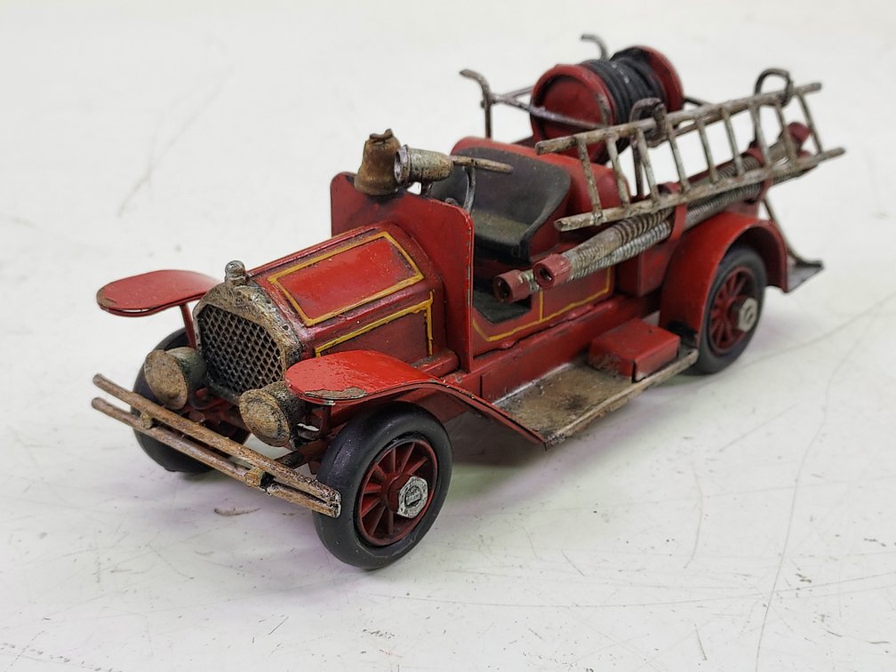 Vintage Handmade Metal Toy Fire Truck