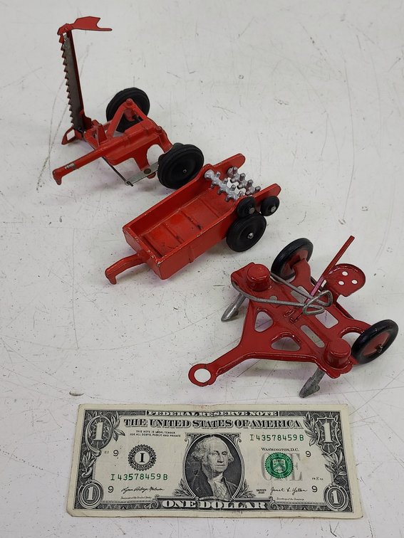 (3) Die-Cast & Metal Farm Tractor Implement