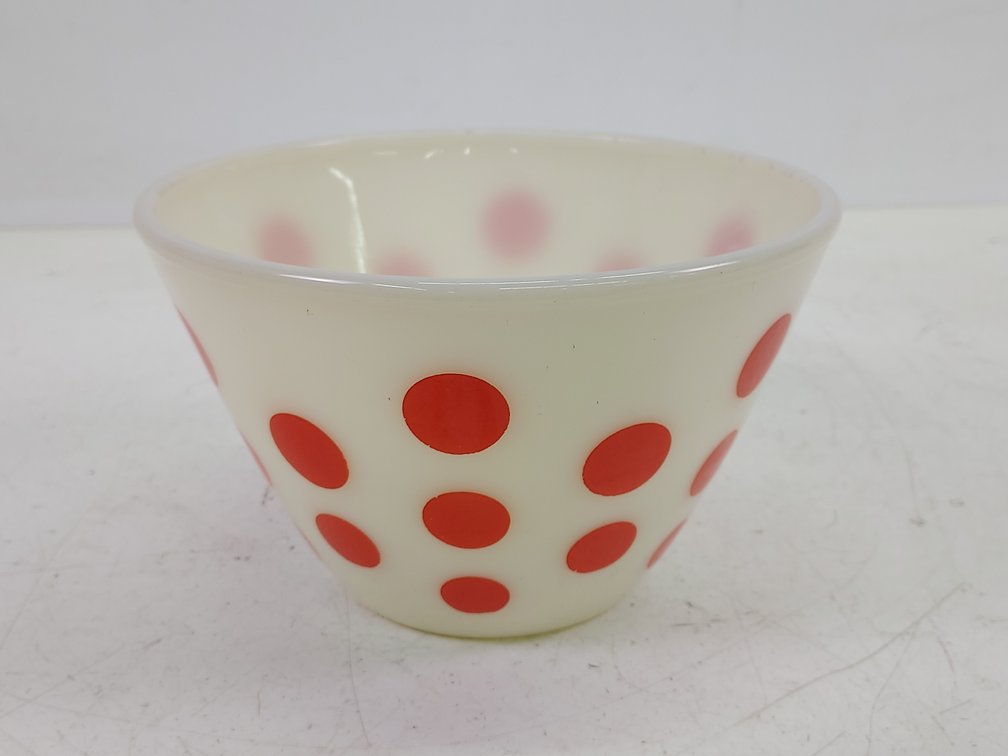 Vintage Fire King Red Dot Mixing Bowl