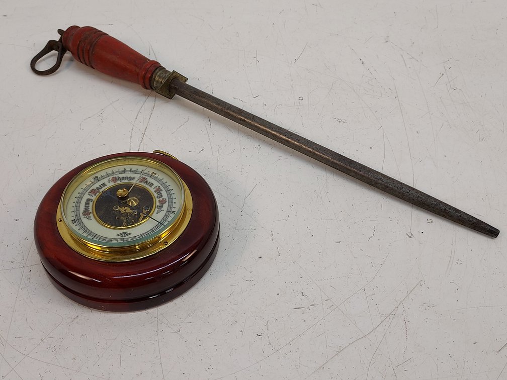 Vintage Atco Barometer & Butcher's Knife Sharpener
