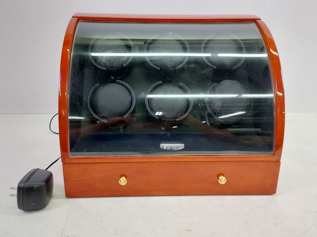 Automatic Six-Watch Winder Box Display Case