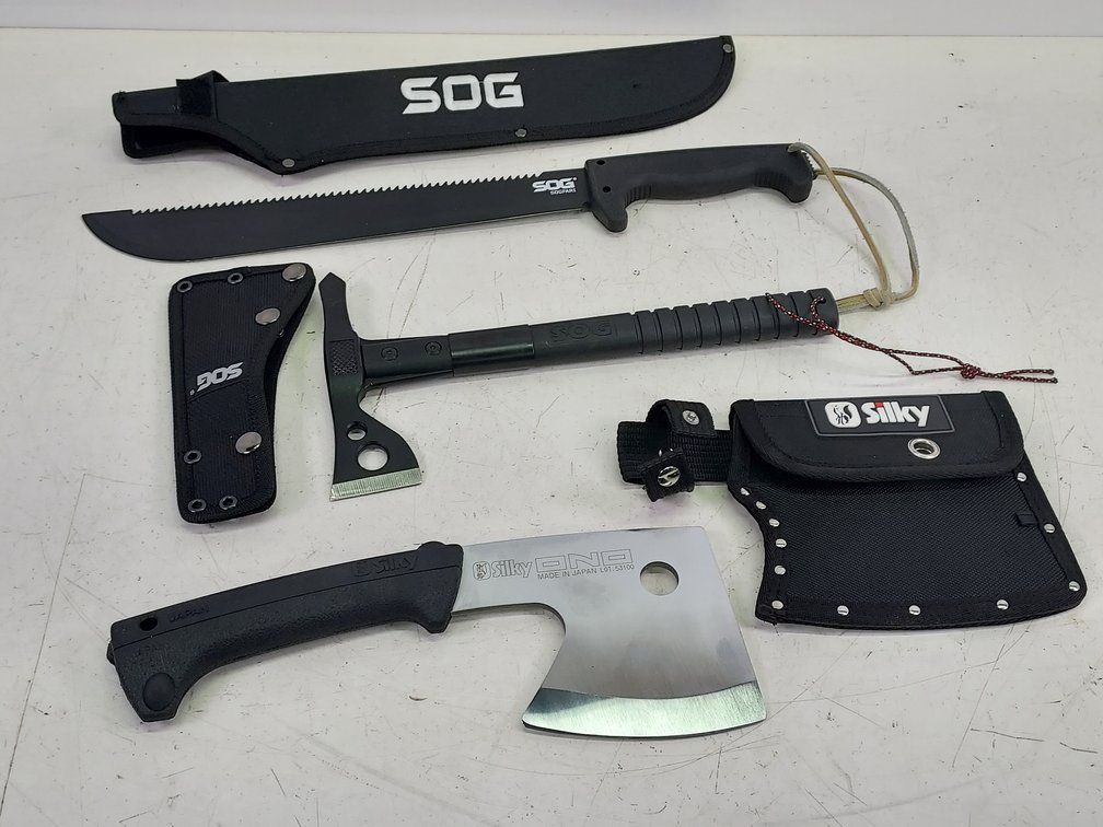 SOG Machete, SOG Hatchet & Silky Cleaver/Hatchet