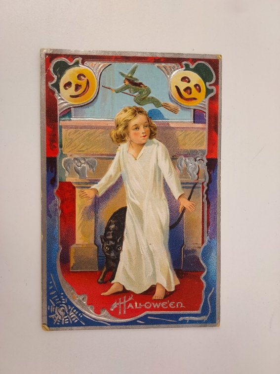 Antique Halloween Postcard - Postmarked 1910