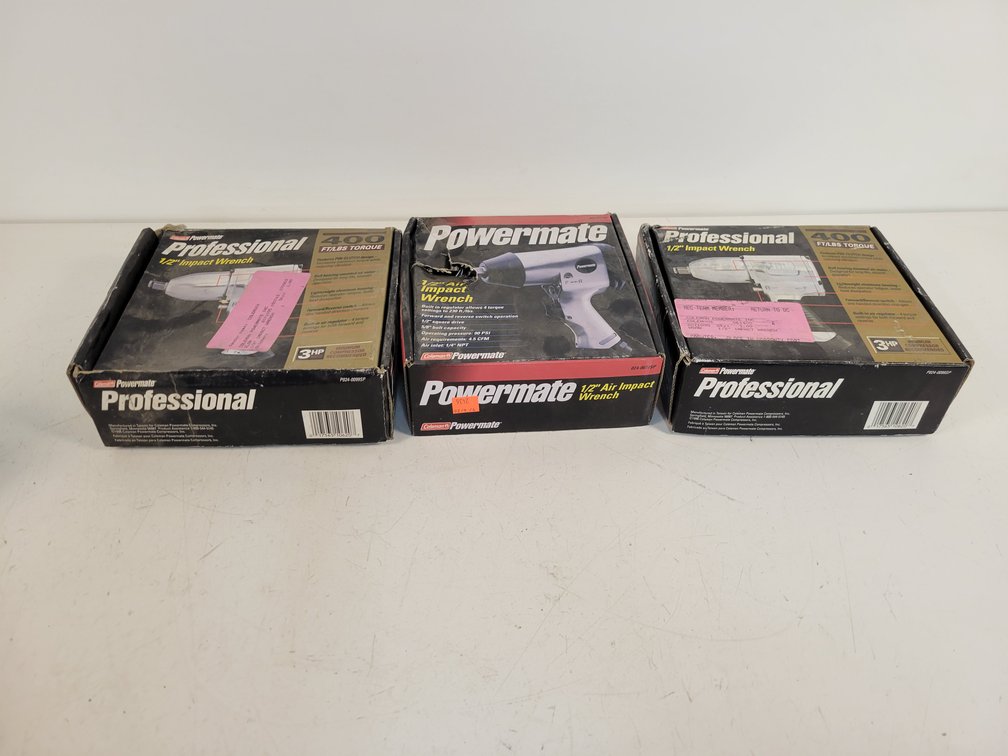 (3) Powermate 1/2" Air Impact Guns