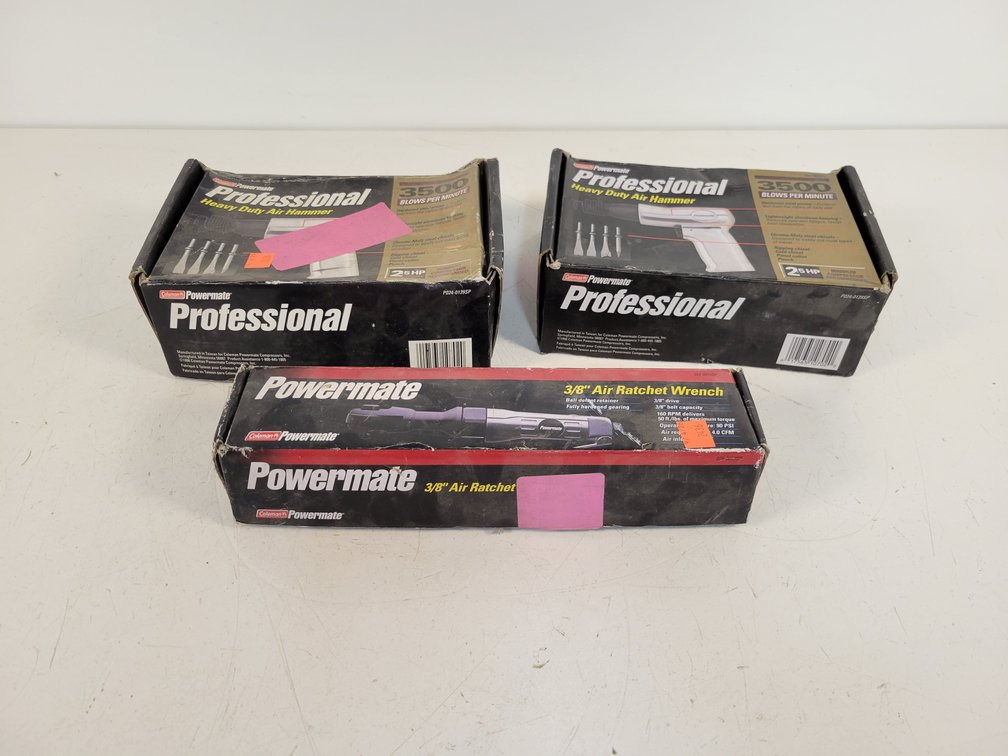 (2) Powermate Air Hammers and 3/8" Drive Air Ratchet