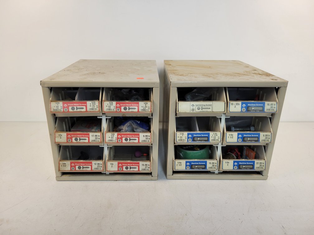 (2) Parts Cabinets with Contents
