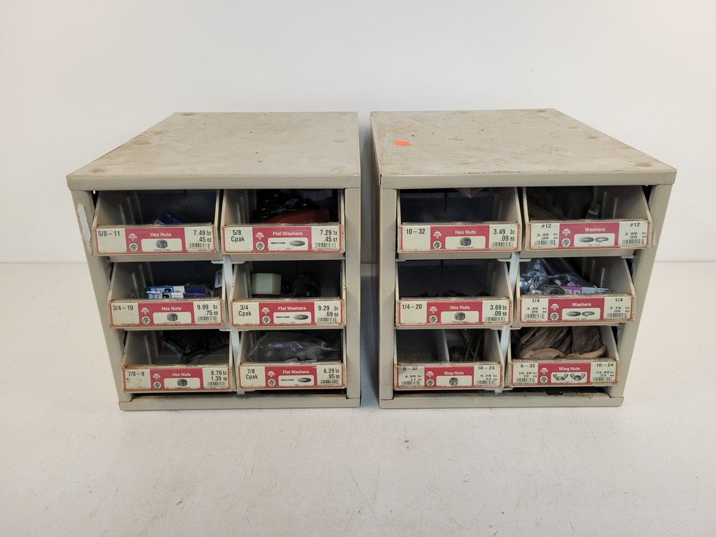(2) Parts Cabinets with Contents