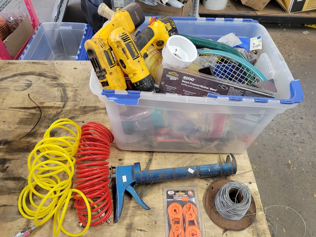 Tote Lot - Garage Items, Hardware and More