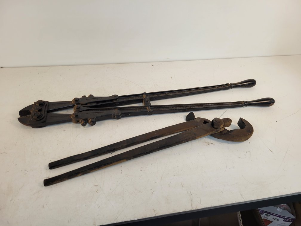 36" Porter's No. 3 Bolt Cutter and E.H. Ashcroft Pipe/Buggy Wrench