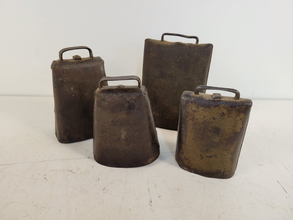 (4) Antique Steel Cow Bells