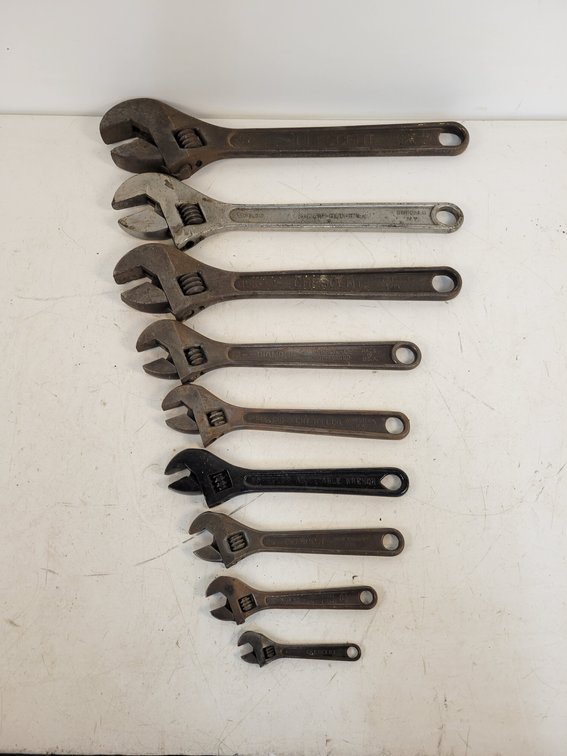 (9) Adjustable Wrenches - 4" to 18"