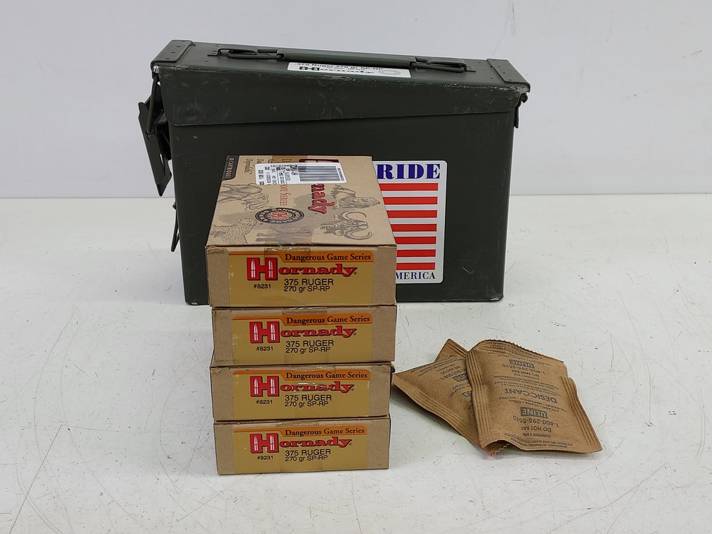 (4) Boxes of Hornady #8231 (375 Ruger)