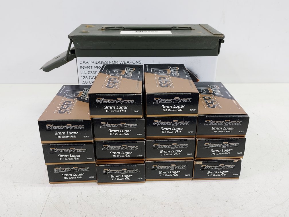 (14) Boxes of Blazer Brass 9mm Luger