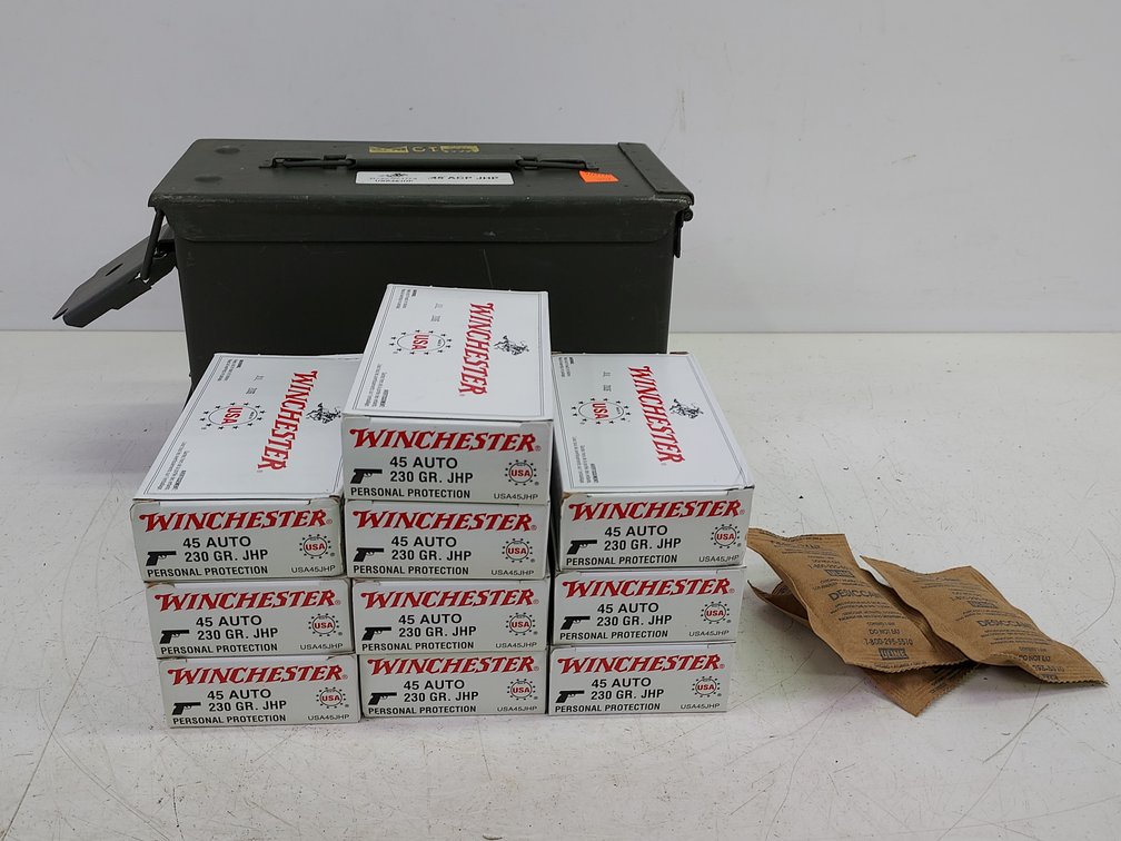 (10) Boxes of Winchester 45 Auto (#USA45JHP)