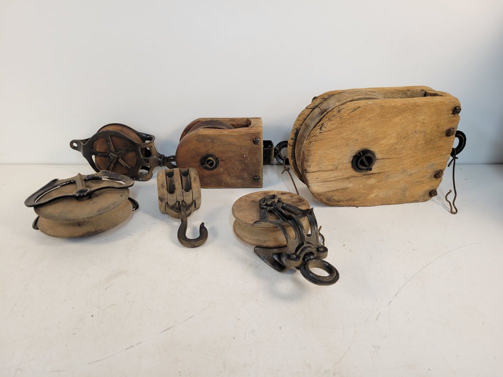 (6) Antique Barn Pulleys