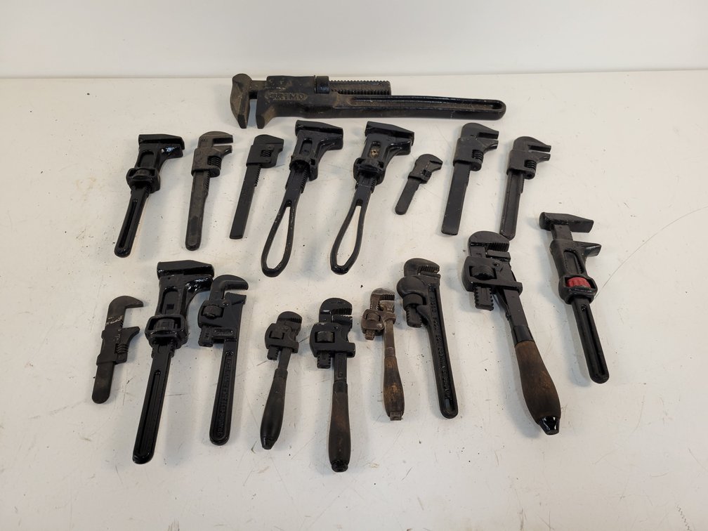 (18) Antique "Monkey" & Pipe Wrenches