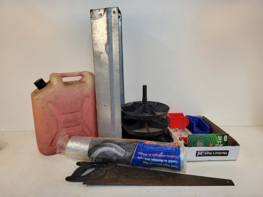 Folding Steel Sawhorse, 5-Gallon Gas Can and More