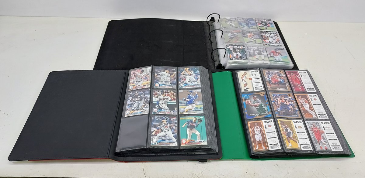 (3) Binders of Baseball, Football & Basketball Cards