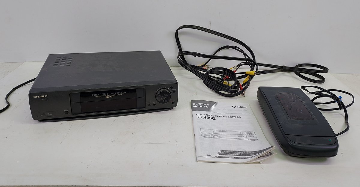 Sharp VCR & Kinyo VHS Rewinder