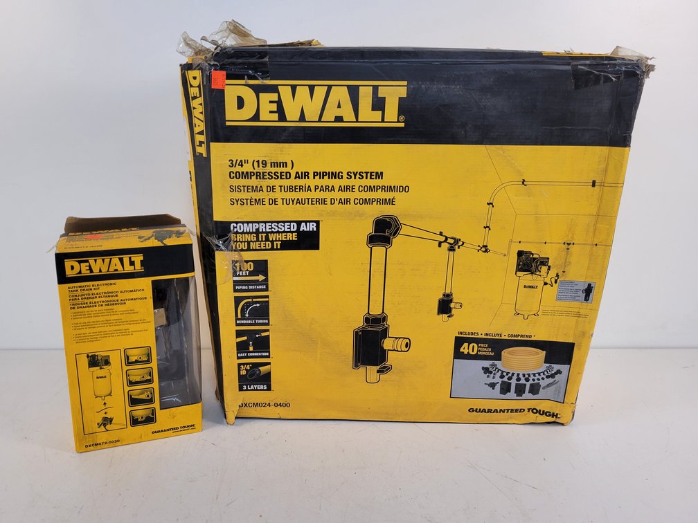 DeWalt 3/4" Compressor Piping Kit and Auto Electronic Compressor Tank Drain Kit
