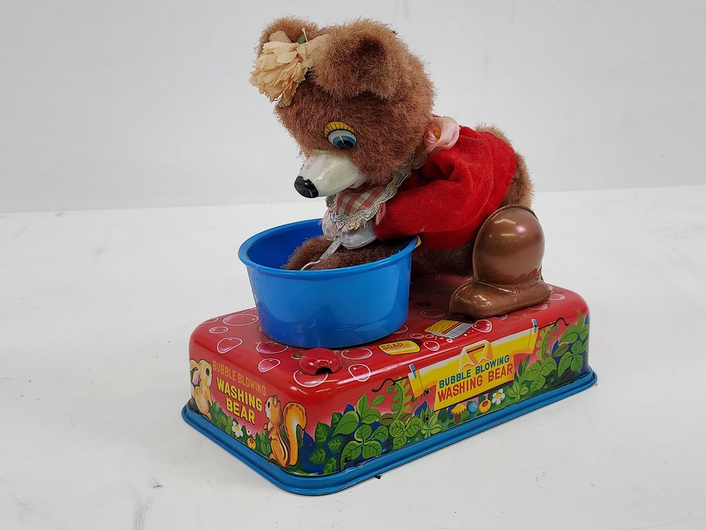 Vintage Yonezawa Bubble Blowing Washing Bear