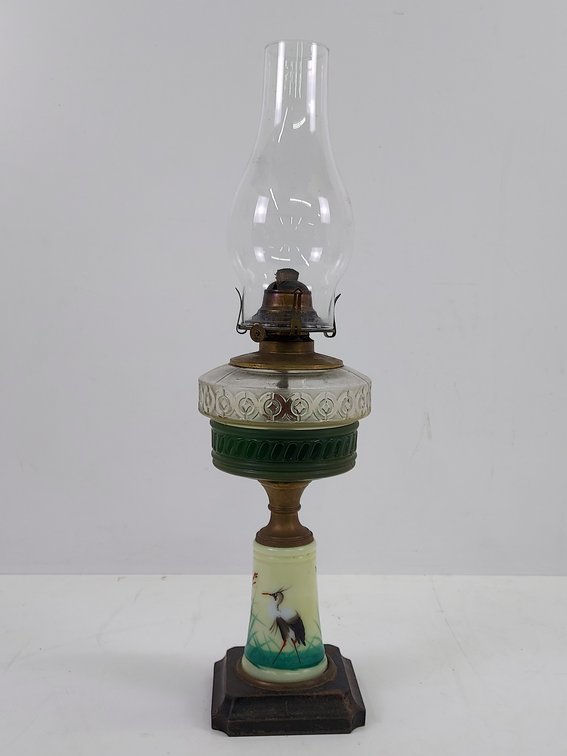 Vintage Scovill Mfg. Heron Stem Oil Lamp