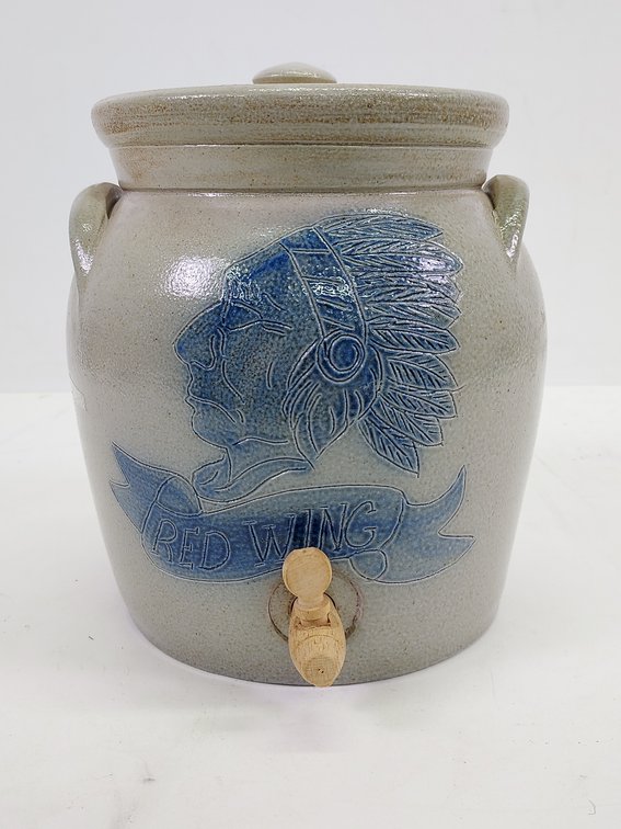 1995 Gray Stoneware Water Cooler - Souvenir of Red Wing