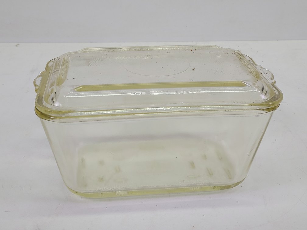 Vintage Yellow Glasbake #805 Loaf Dish With Lid
