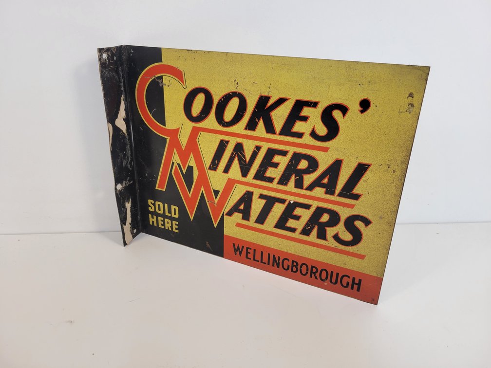 "Cookes' Mineral Waters" Double-Sided Metal Flange Sign