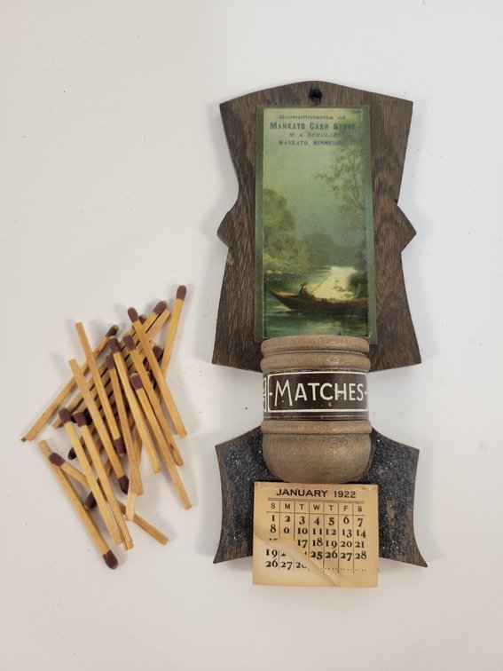 1922 Mankato Cash Store Match Holder / Calendar