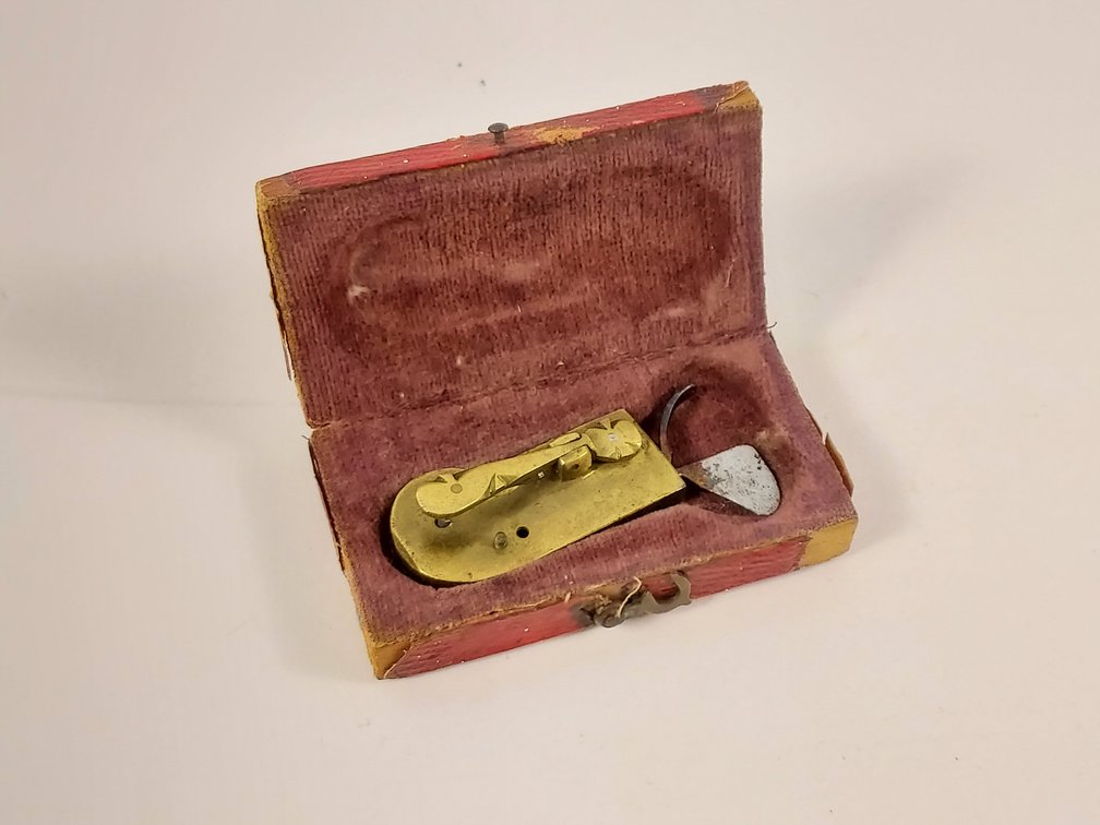 19th Century Bloodletting Fleam Medical Device with Case