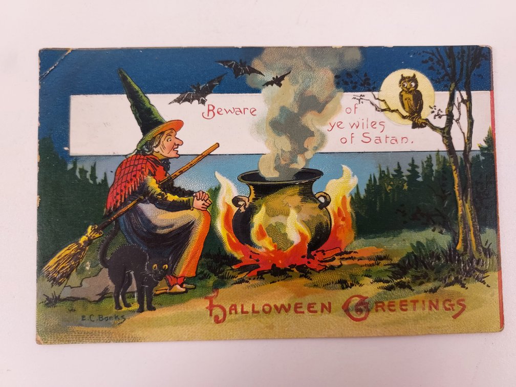 Antique Halloween Postcard - Postmarked, can't read the date