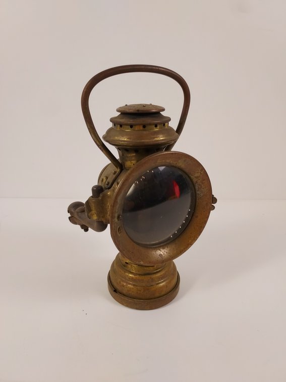 Antique Brass "Neverout" Kerosene Buggy Lamp