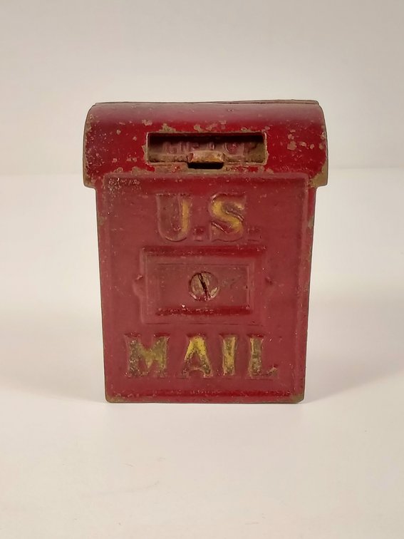Antique A.C. Williams "U.S. MAIL" Cast Iron Coin Still Bank