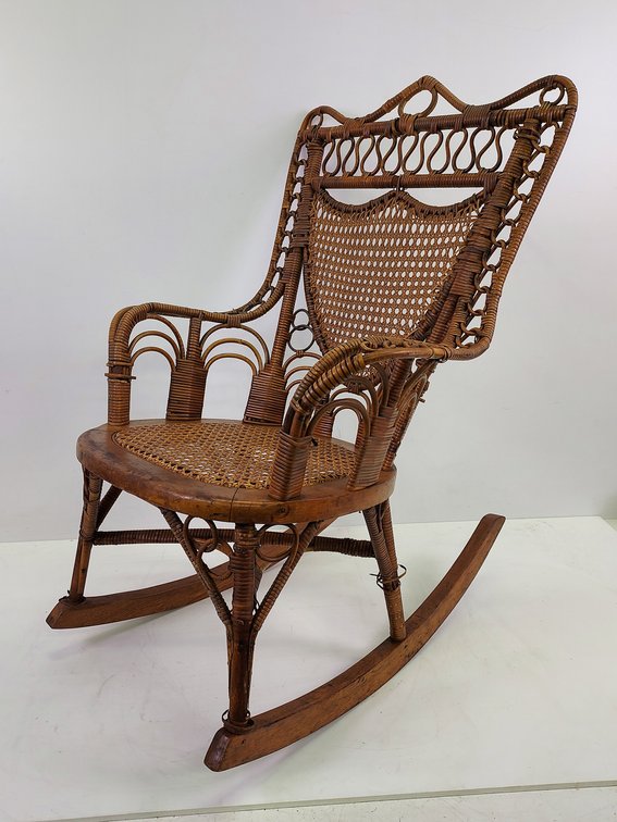 Vintage Victorian Wicker Rocking Chair