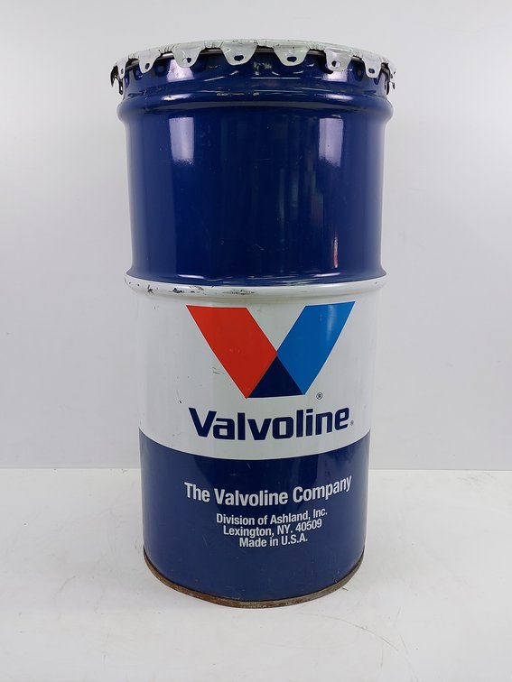 Empty Valvoline 16-Gallon Steel Oil Can