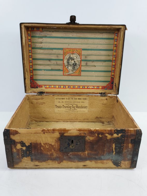 Vintage Wood & Steel M. M. Secor Trunk