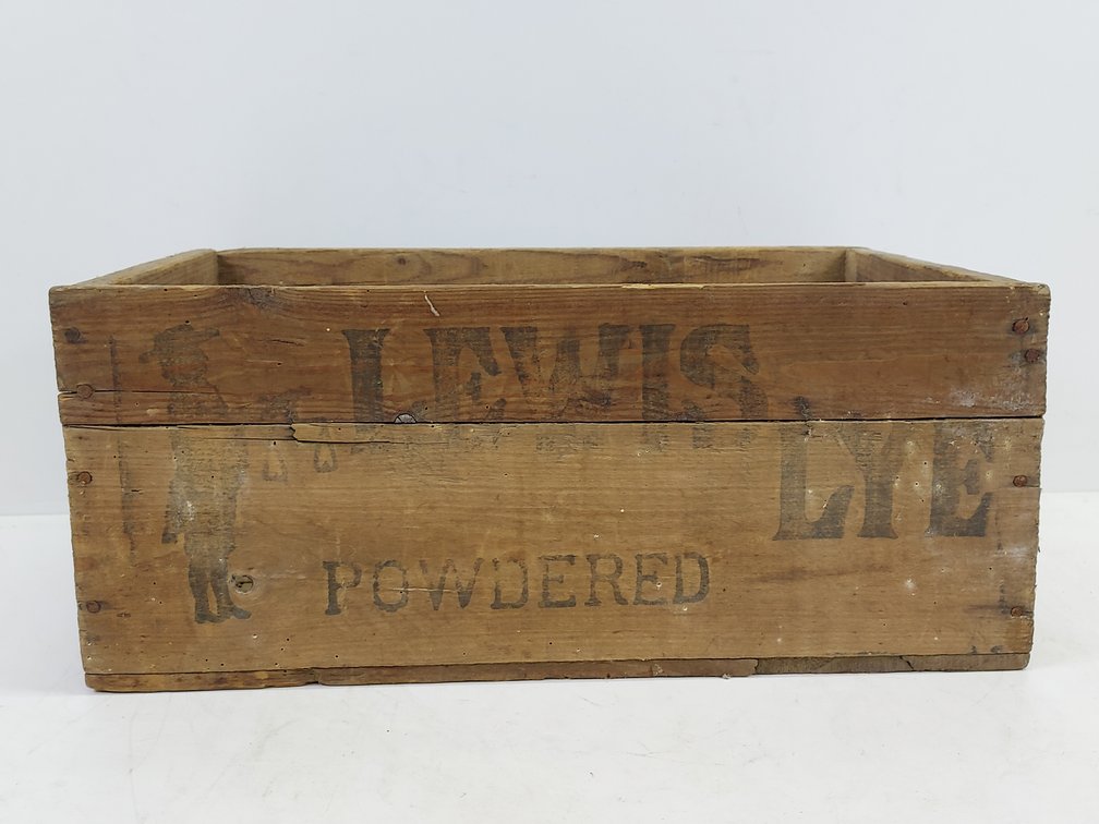 Vintage Lewis Powdered Lye Wood Crate